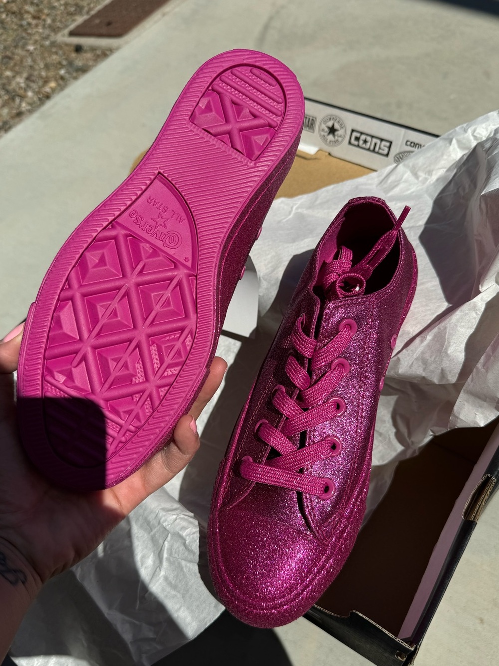 Converse Glitter Low-Top sneakers - Magenta - Picture 2 of 4